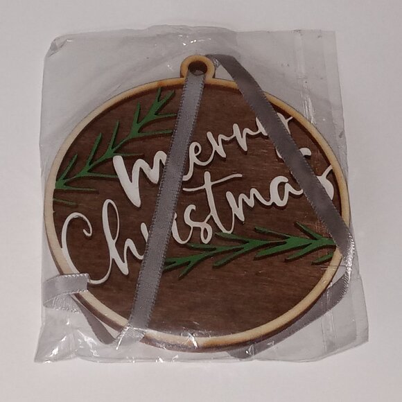 NEW Merry Christmas Ornament, Wood Holiday Ornament - Picture 1 of 6